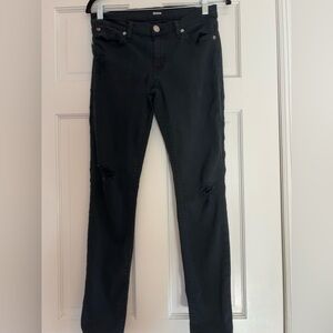Hudson Women’s “Krista Ankle Super Skinny” Black Jeans